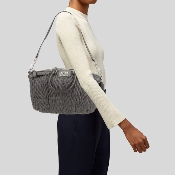 Coach 1941 Grey Nylon Madison Satchel 70th Anniversary purse handbag - Picture 12 of 12